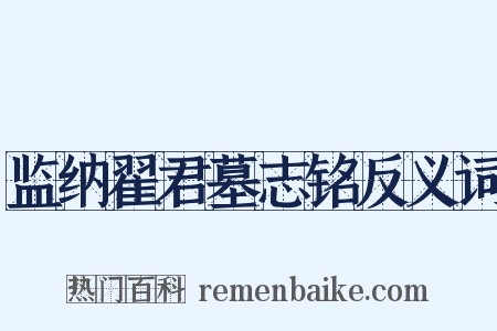 监纳翟君墓志铭反义词是什么意思的图片